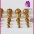 8mm wood round fringle pattern beads